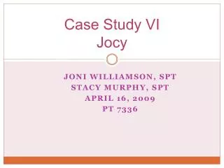 Case Study VI Jocy