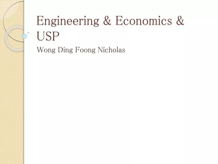 engineering economics usp