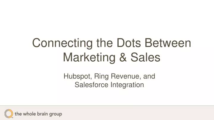connecting the dots between marketing sales