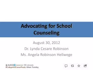 Advocating for School Counseling