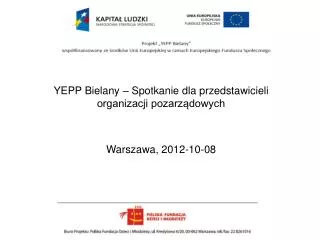 YEPP Bielany – Spotkanie dla przedstawicieli organizacji pozarządowych Warszawa, 2012-10-08