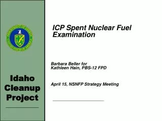 ICP Spent Nuclear Fuel Examination