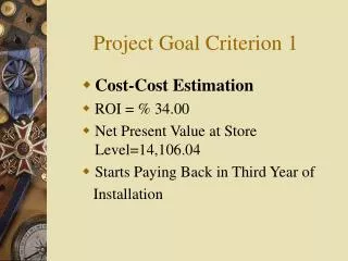 Project Goal Criterion 1