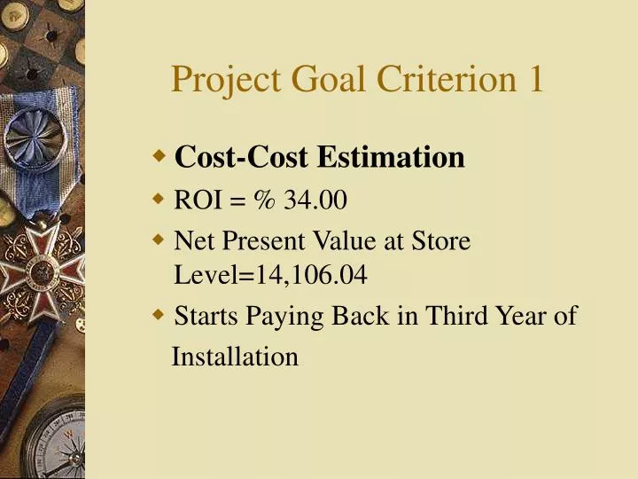 project goal criterion 1