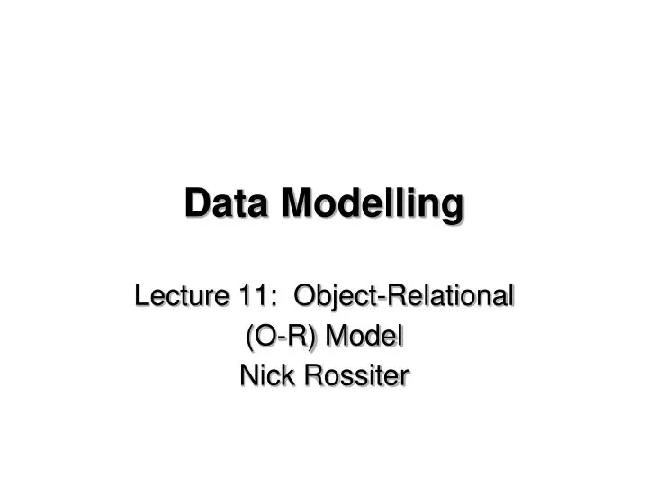 data modelling