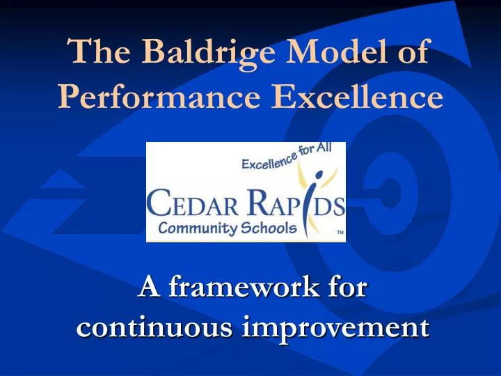 the baldrige model of performance excellence