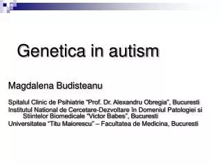 genetica in autism