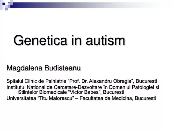 genetica in autism