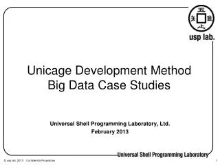 Unicage Development Method Big Data Case Studies