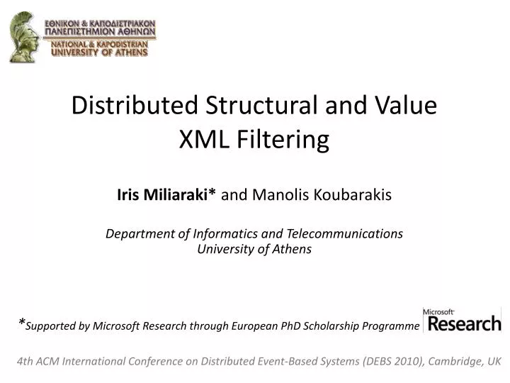 distributed structural and value xml filtering