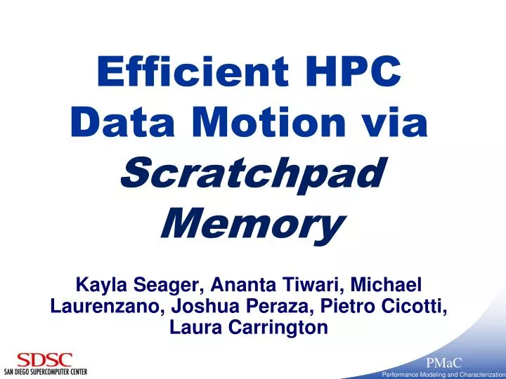 efficient hpc data motion via scratchpad memory
