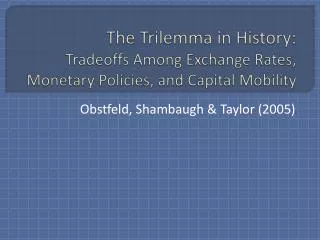 Obstfeld, Shambaugh &amp; Taylor (2005)