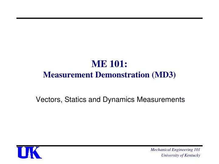 me 101 measurement demonstration md3
