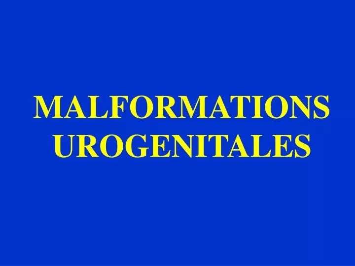 malformations urogenitales