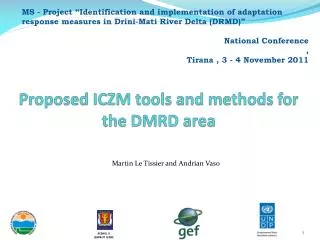 Proposed ICZM tools and methods for the DMRD area