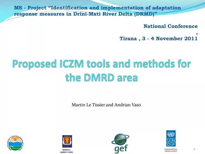 proposed iczm tools and methods for the dmrd area