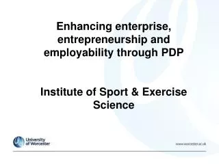 Enhancing enterprise, entrepreneurship and employability through PDP