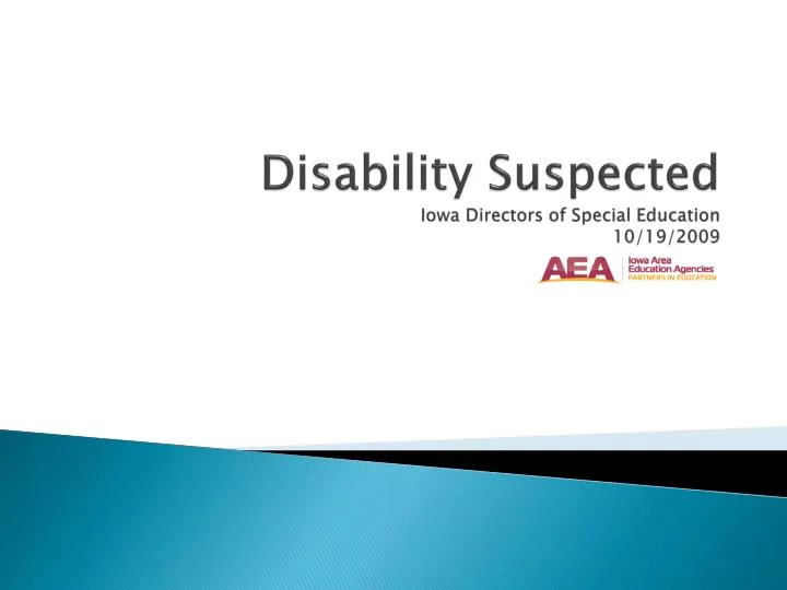 disability suspected iowa directors of special education 10 19 2009