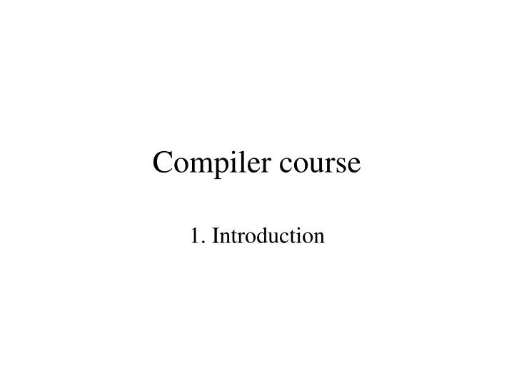 compiler course