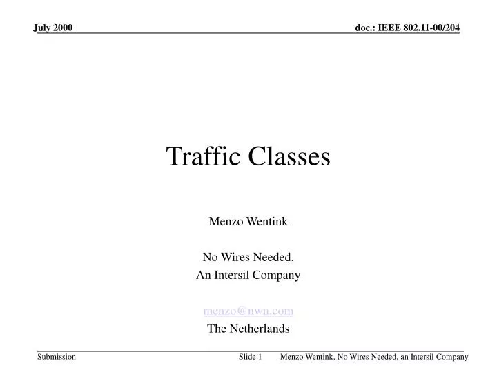 traffic classes