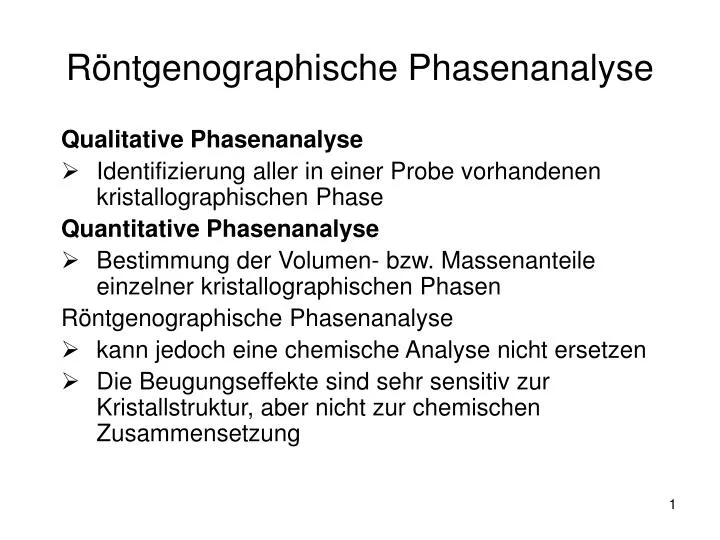 r ntgenographische phasenanalyse