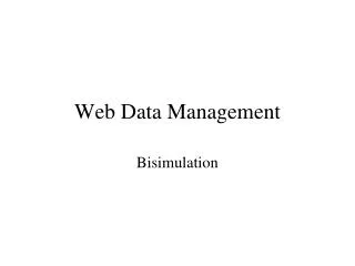 Web Data Management