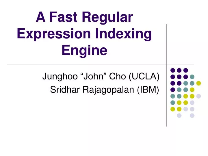 a fast regular expression indexing engine