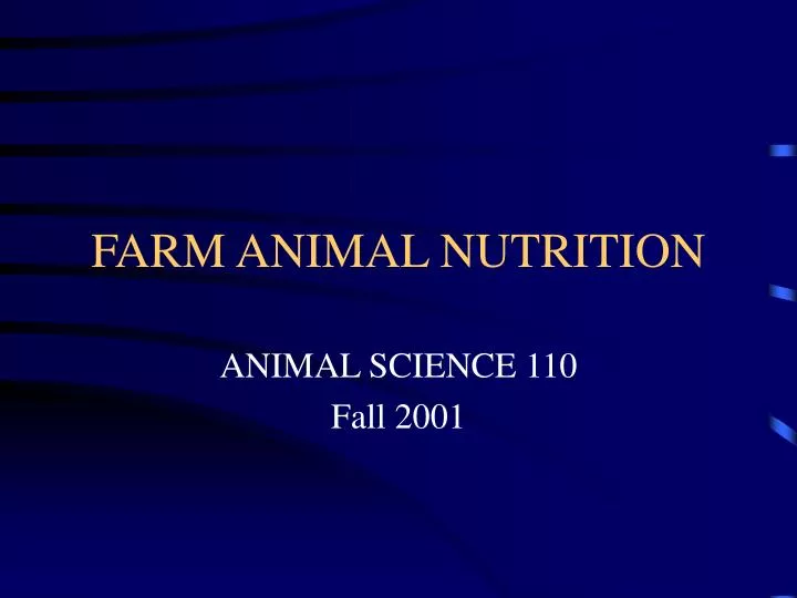 farm animal nutrition