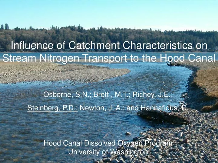 influence of catchment characteristics on stream nitrogen transport to the hood canal