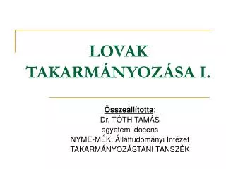 lovak takarm nyoz sa i