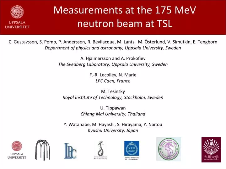 measurements at the 175 mev neutron beam at tsl