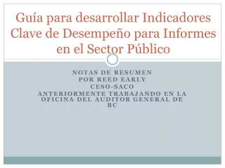 gu a para desarrollar indicadores clave de desempe o para informes en el sector p blico