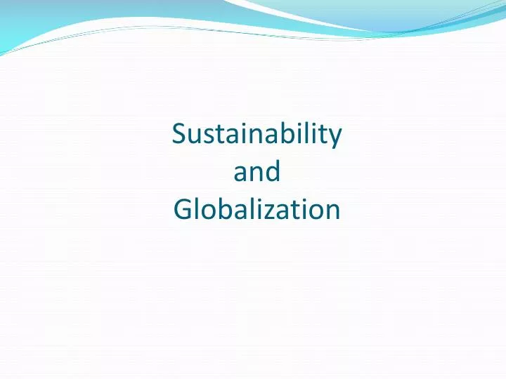 sustainability and globalization