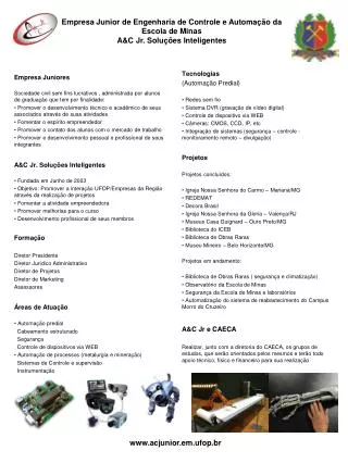 empresa junior de engenharia de controle e automa o da escola de minas a c jr solu es inteligentes