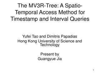 The MV3R-Tree: A Spatio-Temporal Access Method for Timestamp and Interval Queries