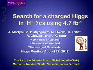 Search for a charged Higgs in H + ?cs using 4.7 fb -1