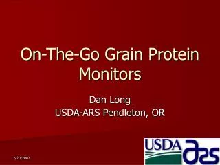 On-The-Go Grain Protein Monitors