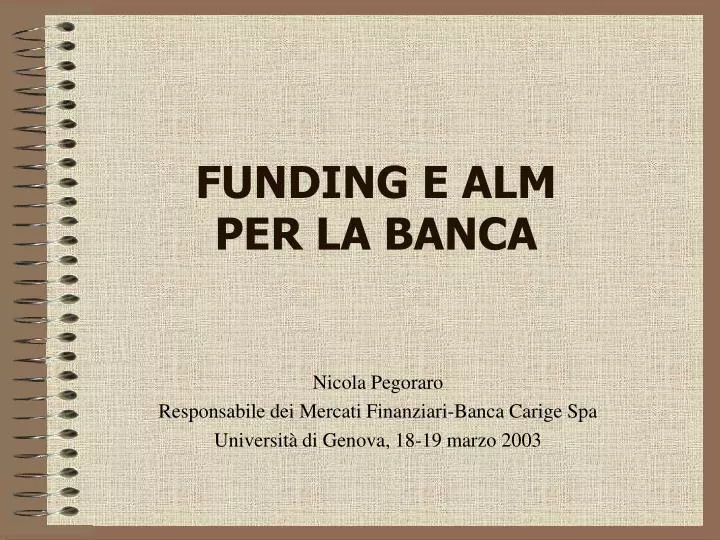 funding e alm per la banca