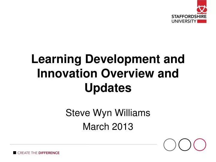 learning development and innovation overview and updates