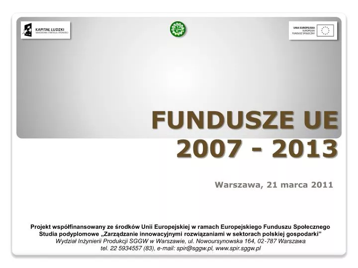 fundusze ue 2007 2013