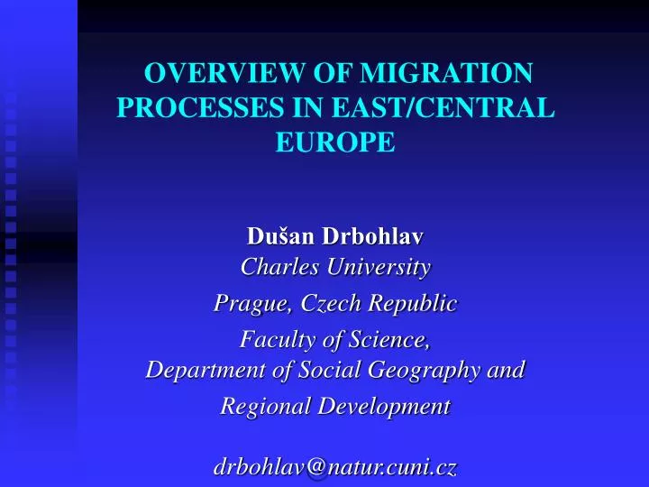 overview of migration processes in east central europe