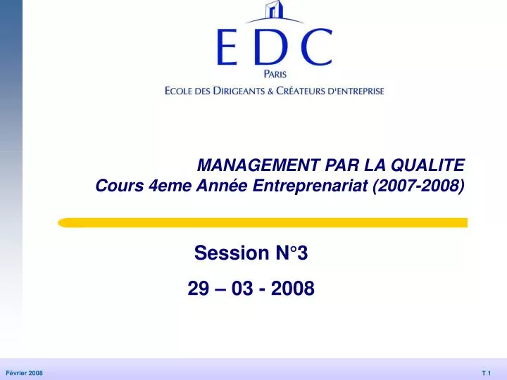 management par la qualite cours 4eme ann e entreprenariat 2007 2008