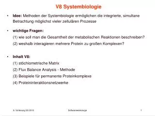 V8 Systembiologie