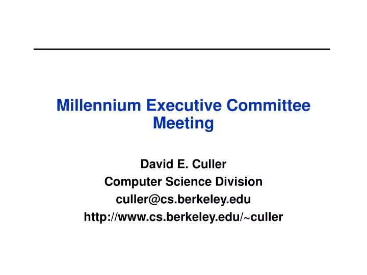 millennium executive committee meeting