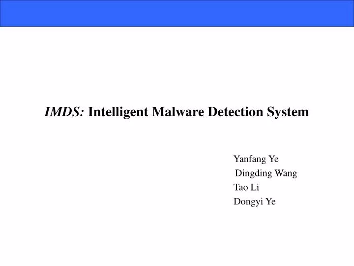imds intelligent malware detection system