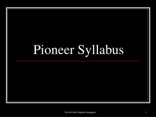Pioneer Syllabus