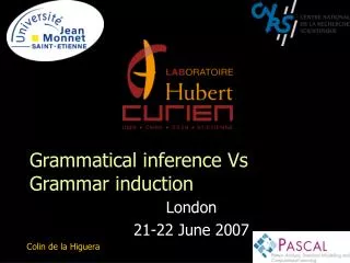 Grammatical inference Vs Grammar induction