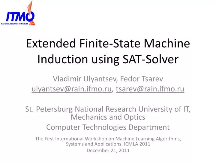 extended finite state machine induction using sat solver