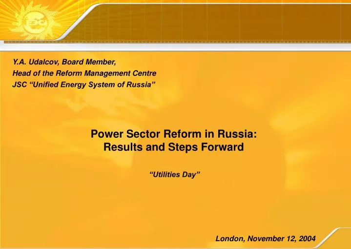 power sector reform in russia results and steps forward