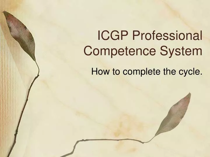 icgp professional competence system